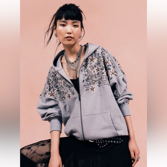 NWT Free People Glitter Oversized Hoodie ✨✨